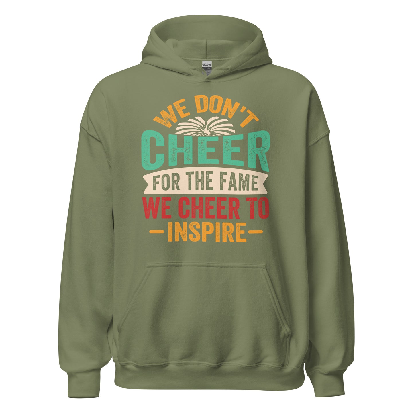 Inspiration statt Ruhm: Cheerleader Hoodie mit dem Slogan 'We don't CHEER for the Fame