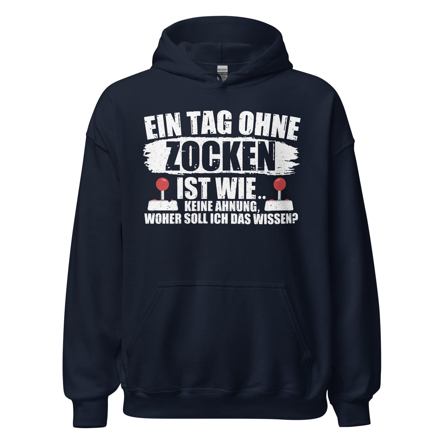 Lustiger Kapuzenpullover für Gaming-Fans | Spruch: "Keine Ahnung ohne Zocken!"