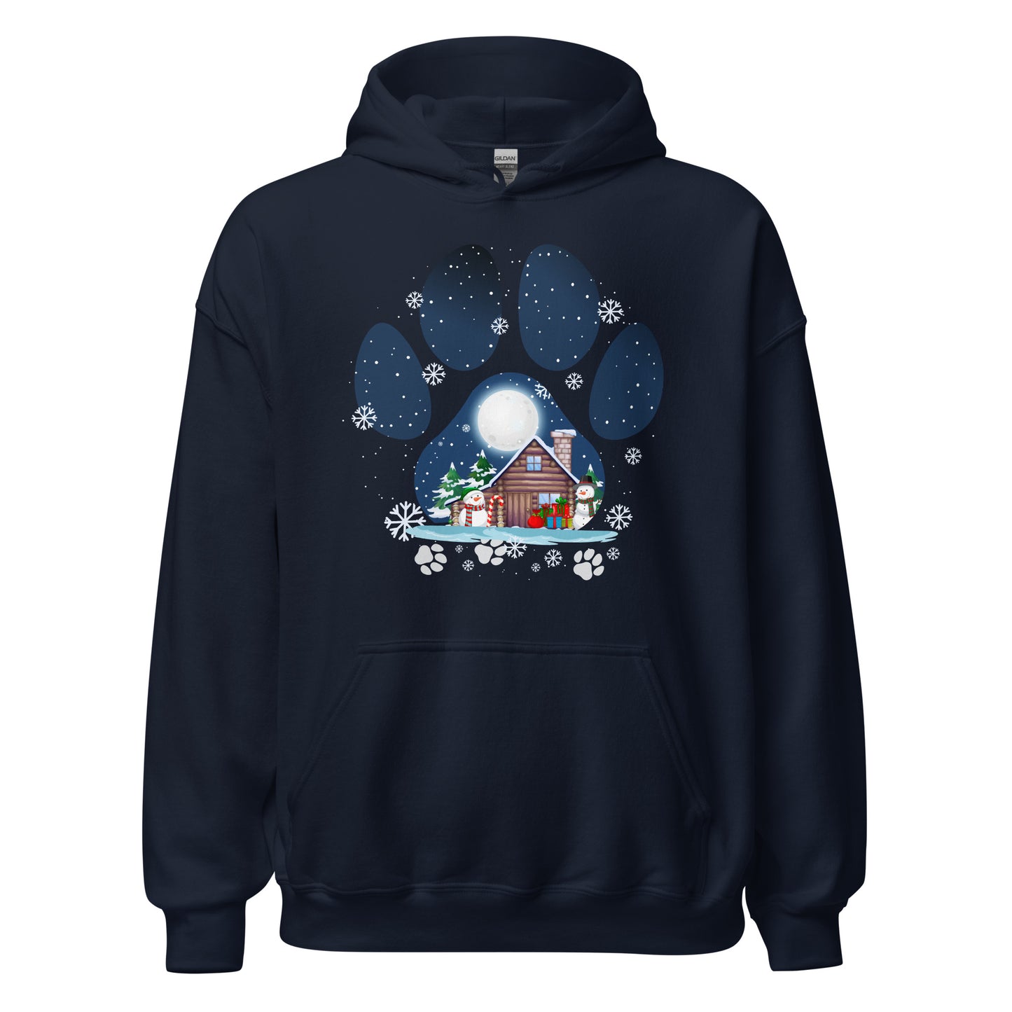 Christmas Paw Hoodie - Weihnachts Pfote Design Kapuzenpullover