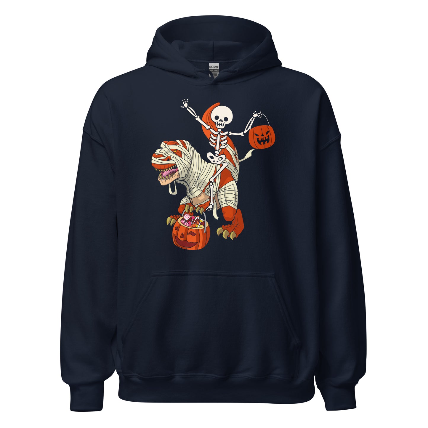 Hoodie: Skull T-Rex - Dino Skelett. Lustiger Pullover mit Grusel-Faktor