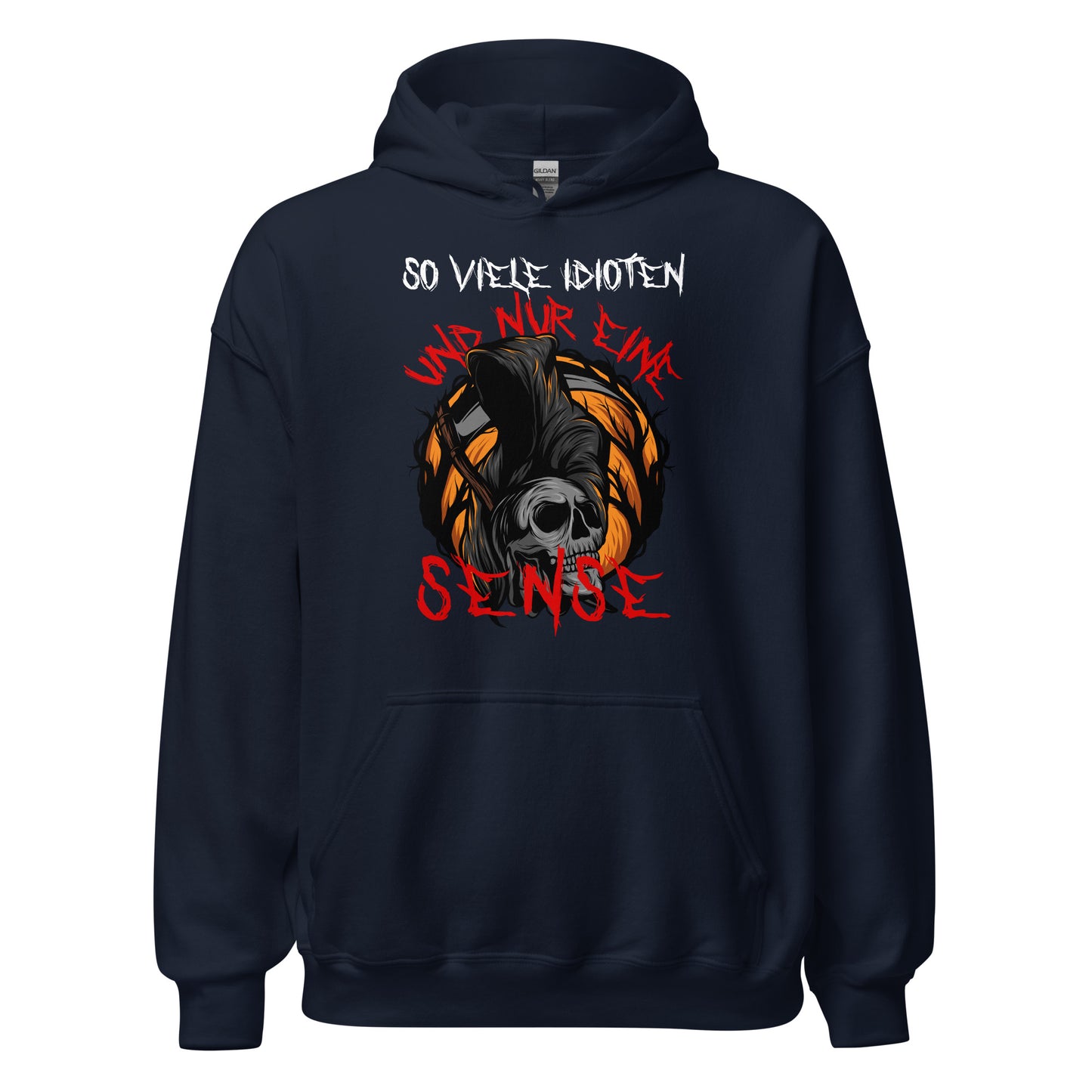 So viele Idioten, nur eine Sense - Lustiger Halloween-Pullover mit Gruselspaß