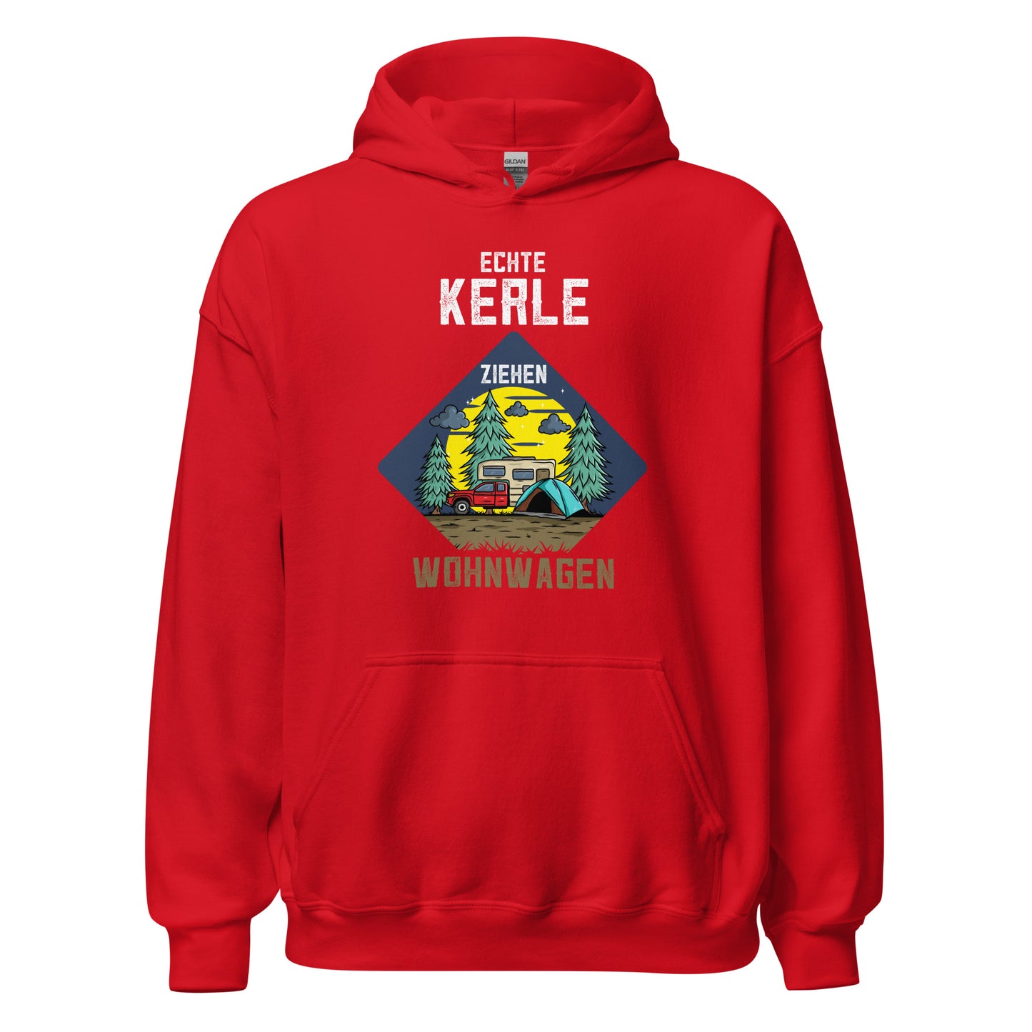 Hochwertiger Hoodie mit dem Spruch "ECHTE Kerle ziehen ganze Wohnwagen!" - Jetzt erhältlich!