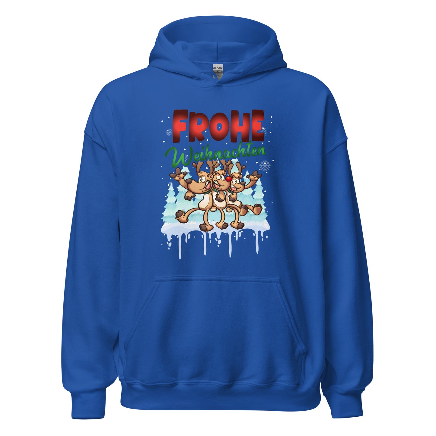 Frohe Weihnachten Hoodie - Tanzende Elche, Rentiere Kapuzenpullover