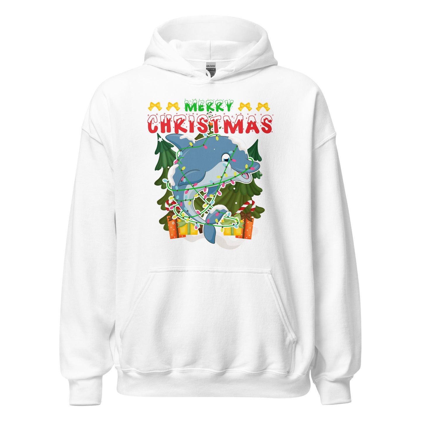 Merry Christmas Dolphin Hoodie - Weihnachtsfreude mit einem verspielten Delfin-Touch