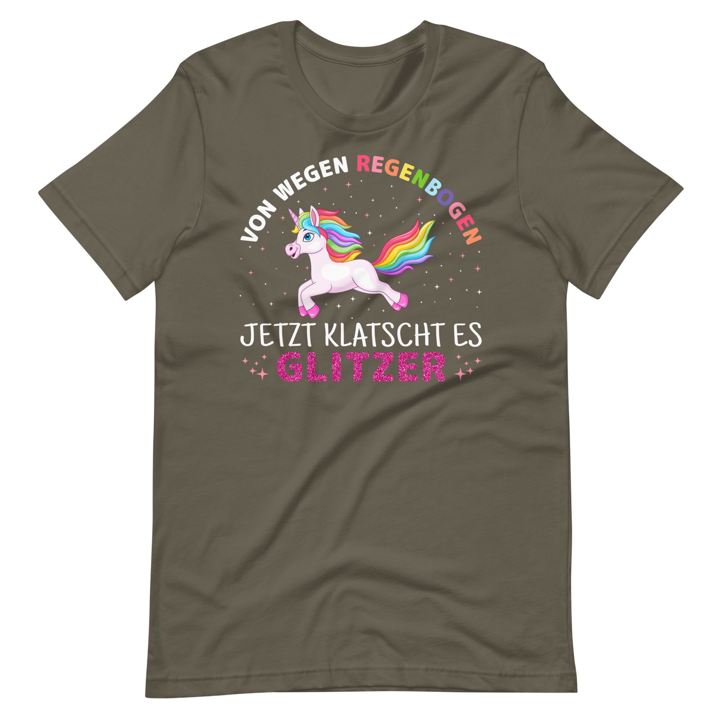 Lustiges T-Shirt "Kein Regenbogen, nur GLITZER!" | Witziger Spruch