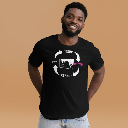Eat, Sleep, Anime, Repeat! T-Shirt | Lustige Anime-Geschenke