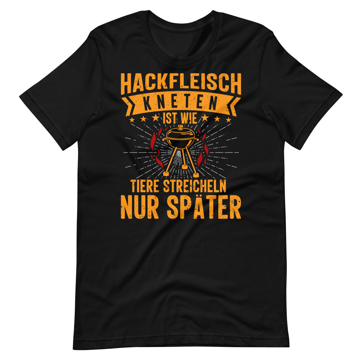 Lustiges Hackfleisch T-Shirt - Tiere streicheln & Grillen