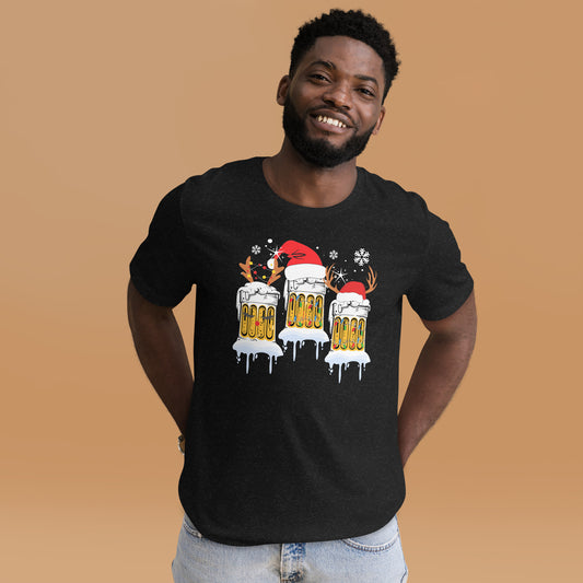 Weihnachten Bierkrüge - Lustiges T-Shirt für die festliche Bierliebhaber-Stimmung