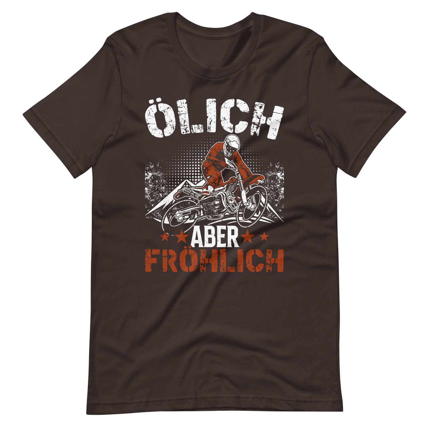 Ölich, aber fröhlich! Lustiges Motorrad T-Shirt für Biker