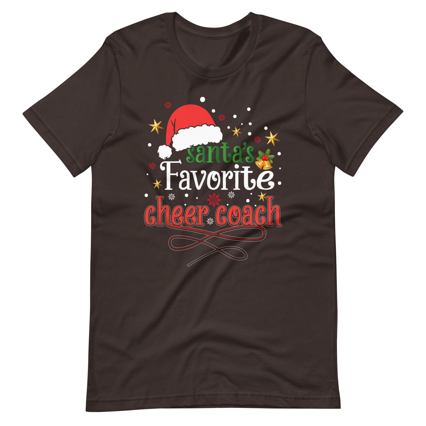 Einzigartiges T-Shirt: Santa's Favorite Cheer Coach – Weihnachtsstimmung im Cheerleading-Stil