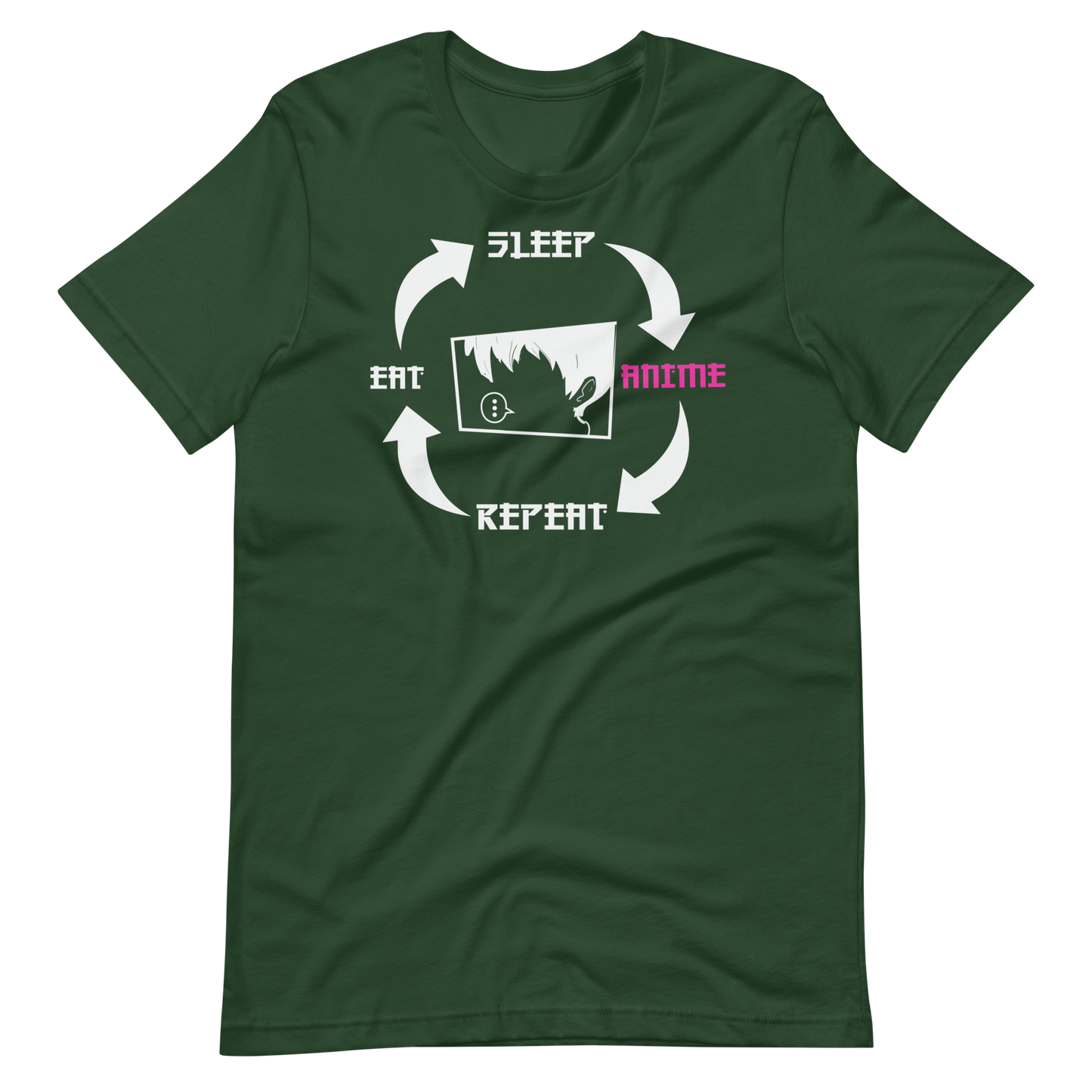 Eat, Sleep, Anime, Repeat! T-Shirt | Lustige Anime-Geschenke