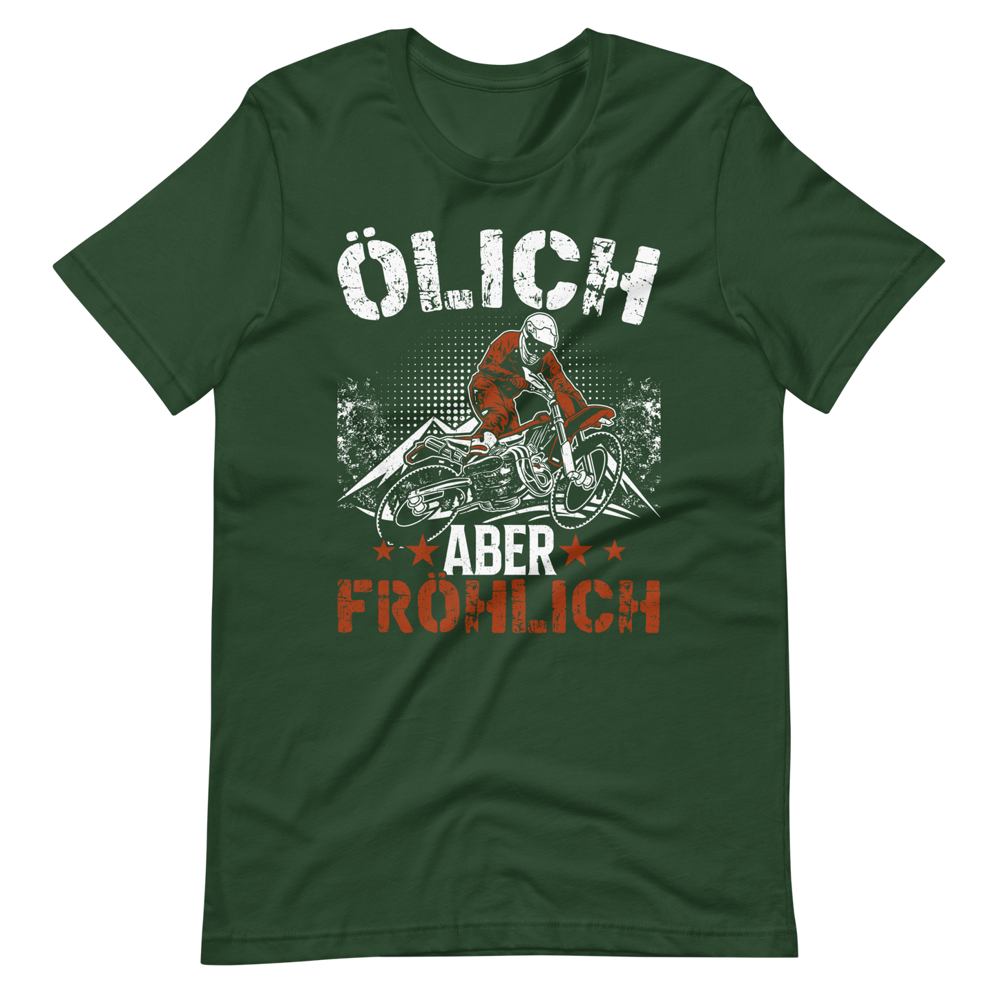 Ölich, aber fröhlich! Lustiges Motorrad T-Shirt für Biker