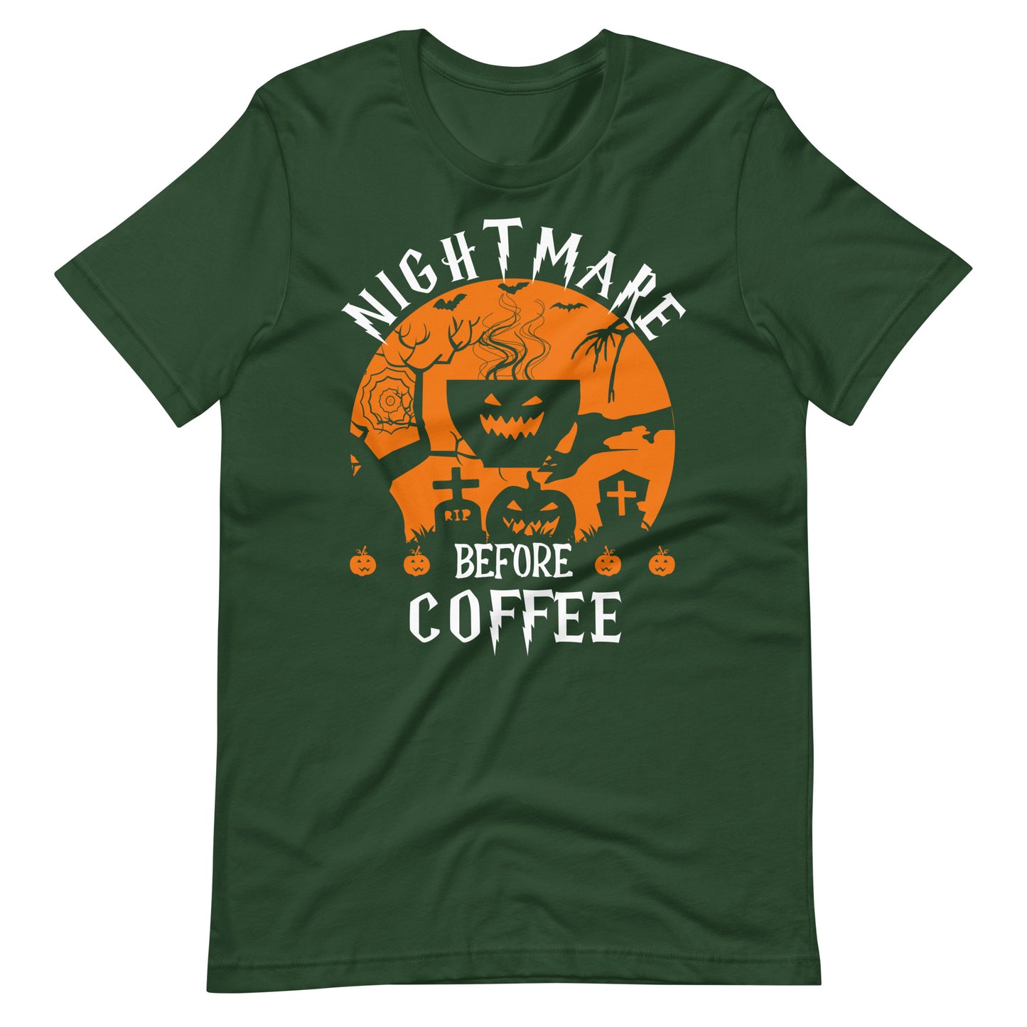 Halloween T-Shirt: Nightmare BEFORE Coffee - Lustiger Koffein-Albtraum