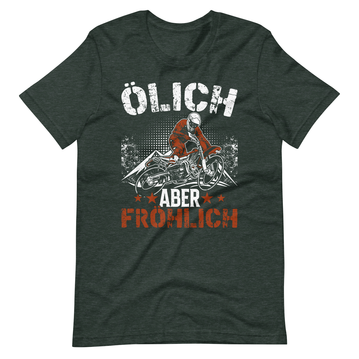 Ölich, aber fröhlich! Lustiges Motorrad T-Shirt für Biker