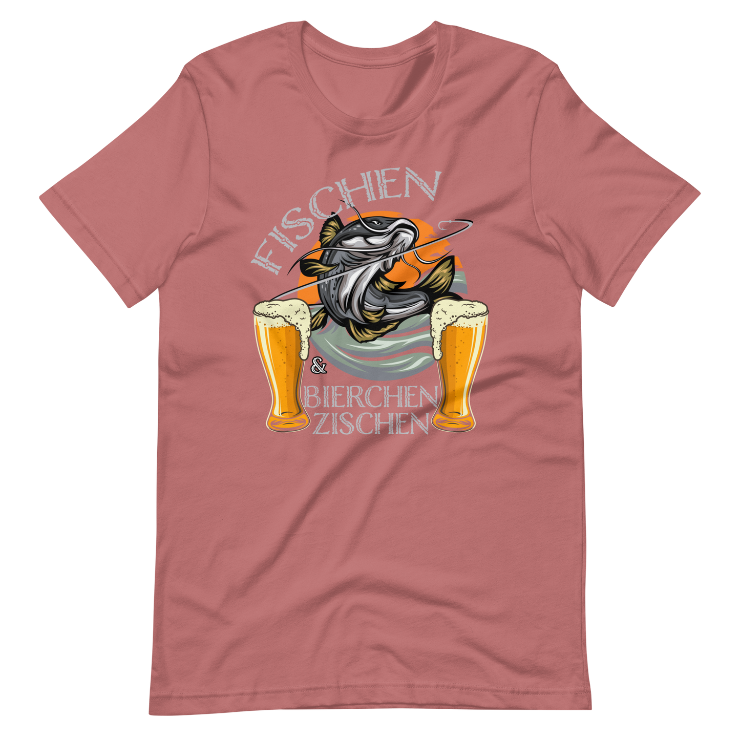 Lustiges T-Shirt "Fischen und Bierchen zischen" für Angelliebhaber