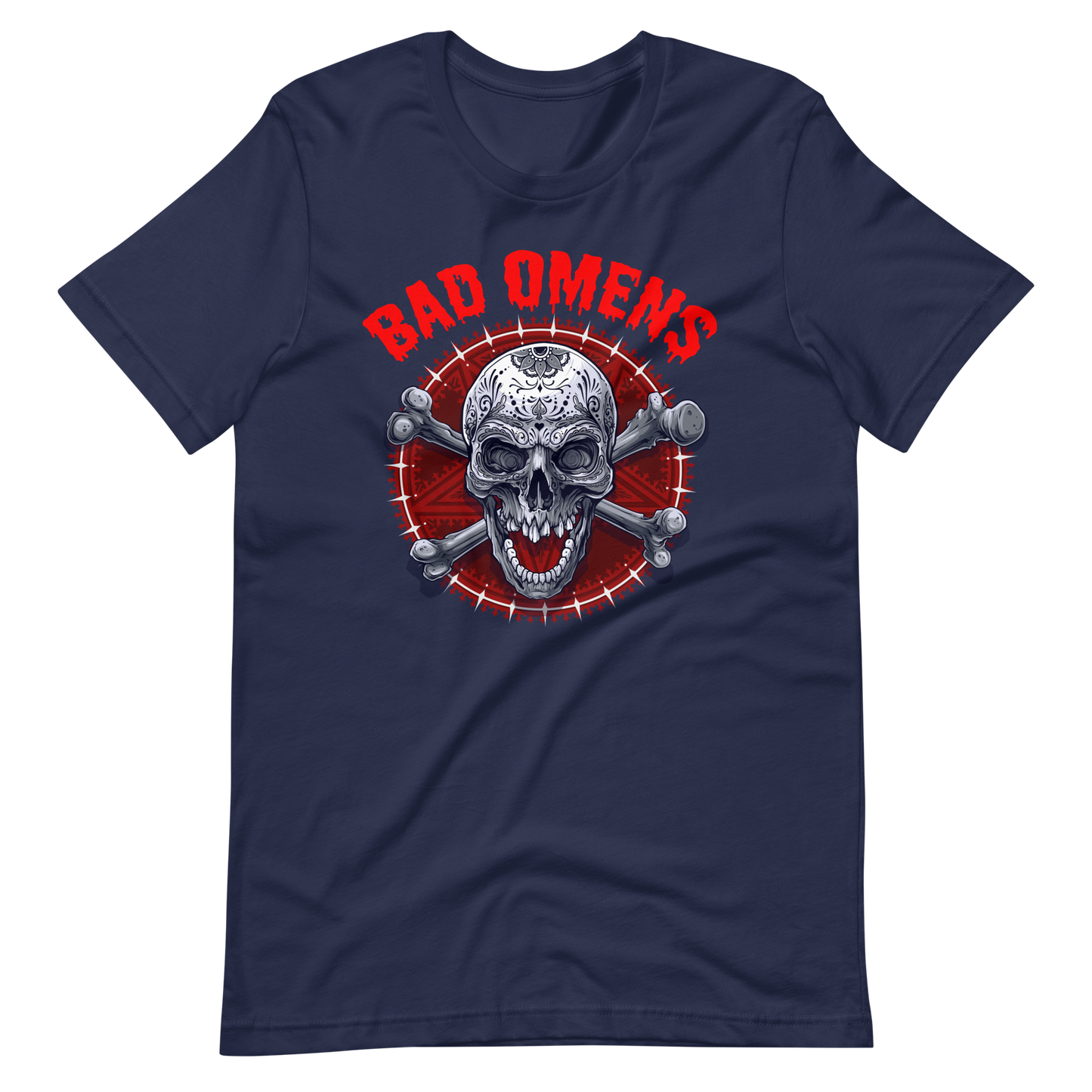 Coole T-Shirt Bad Omens! Totenkopf Style! | Unheilvoller Look