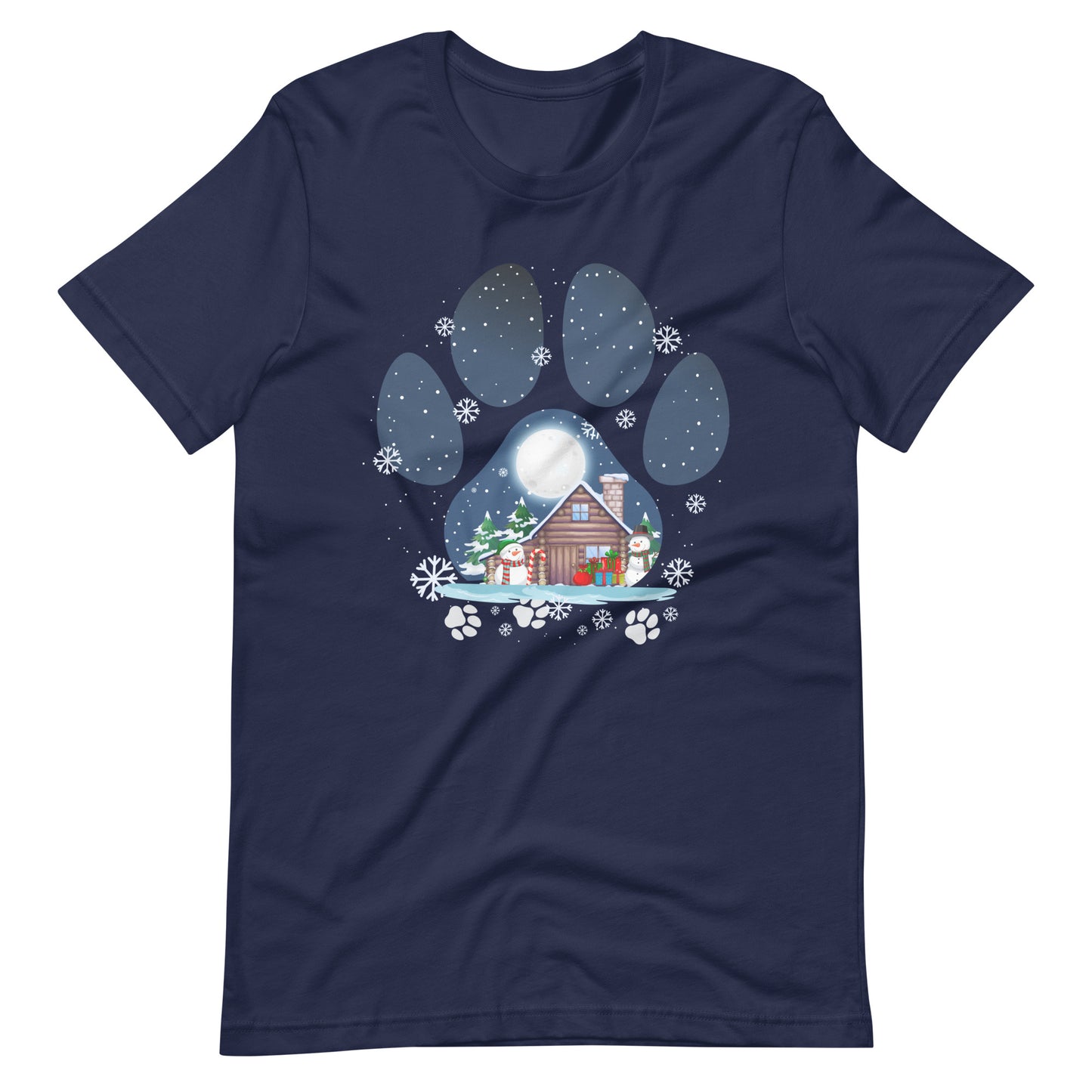 Weihnachts Pfote - Festliches T-Shirt mit niedlichem Pfoten-Design