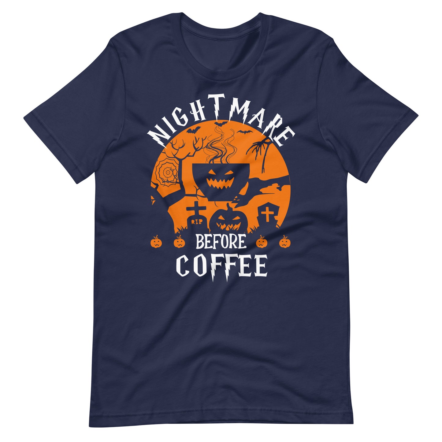 Halloween T-Shirt: Nightmare BEFORE Coffee - Lustiger Koffein-Albtraum