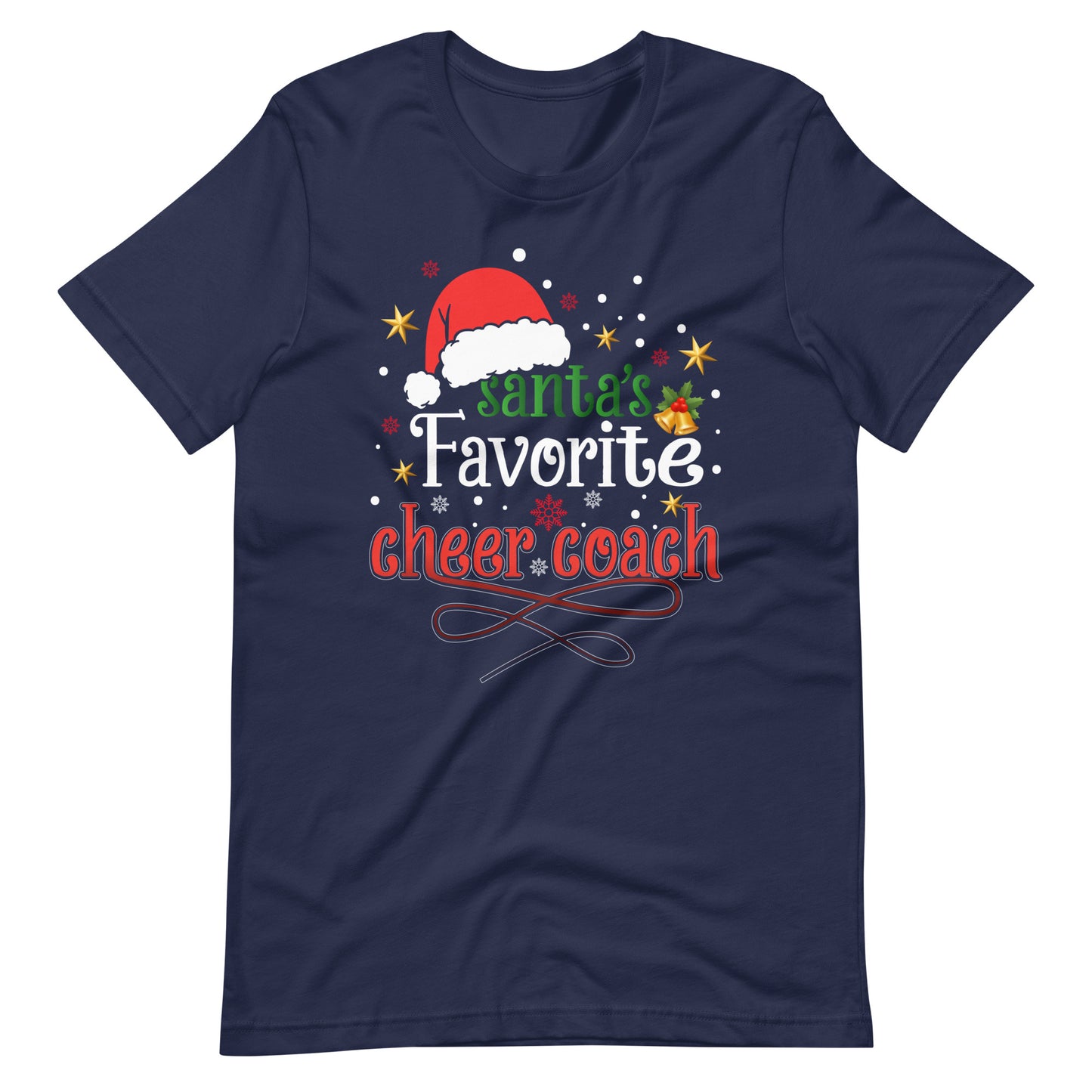 Einzigartiges T-Shirt: Santa's Favorite Cheer Coach – Weihnachtsstimmung im Cheerleading-Stil