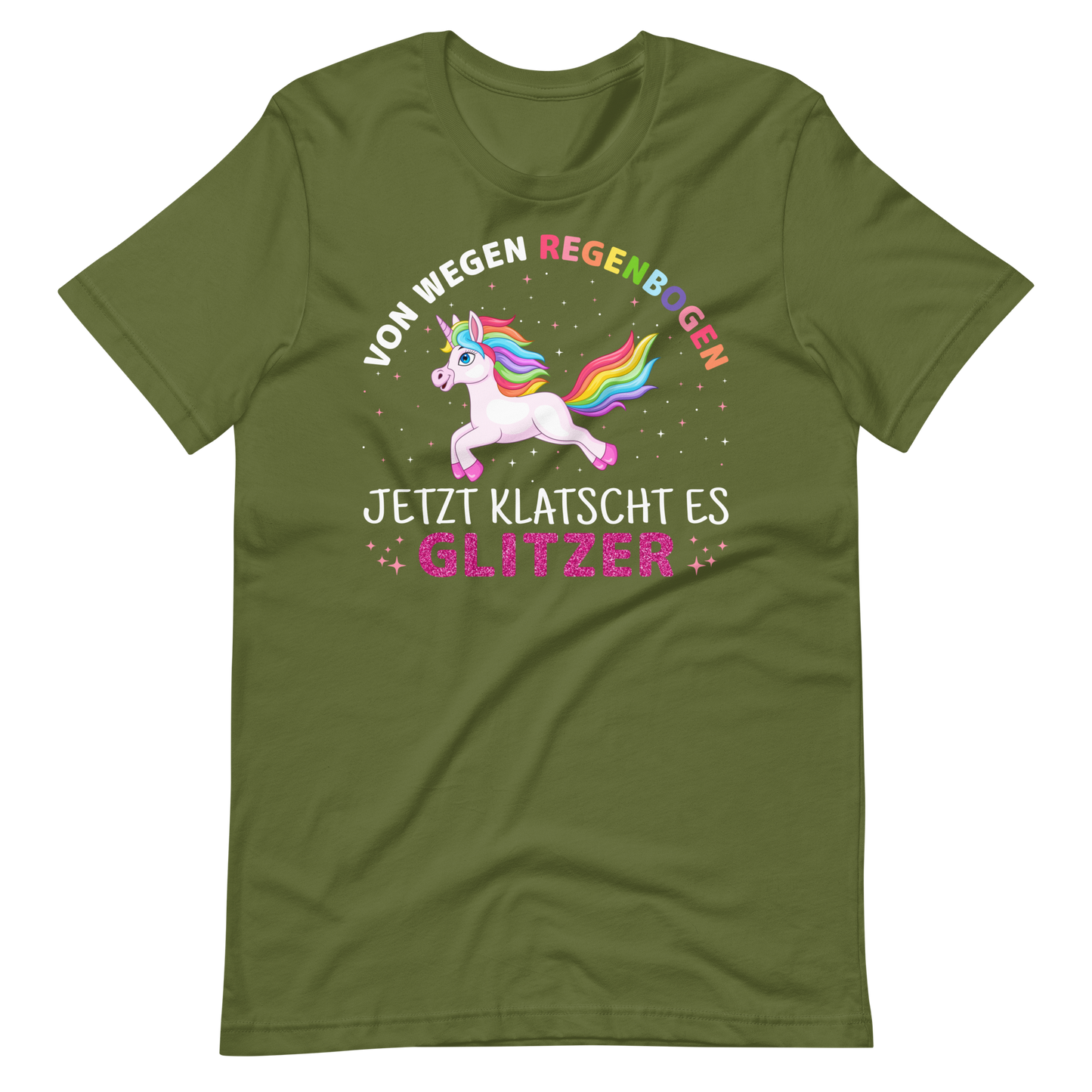Lustiges T-Shirt "Kein Regenbogen, nur GLITZER!" | Witziger Spruch