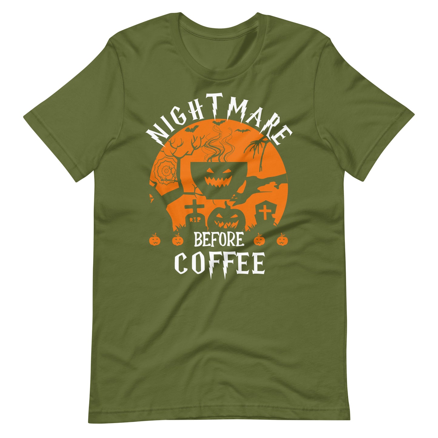 Halloween T-Shirt: Nightmare BEFORE Coffee - Lustiger Koffein-Albtraum
