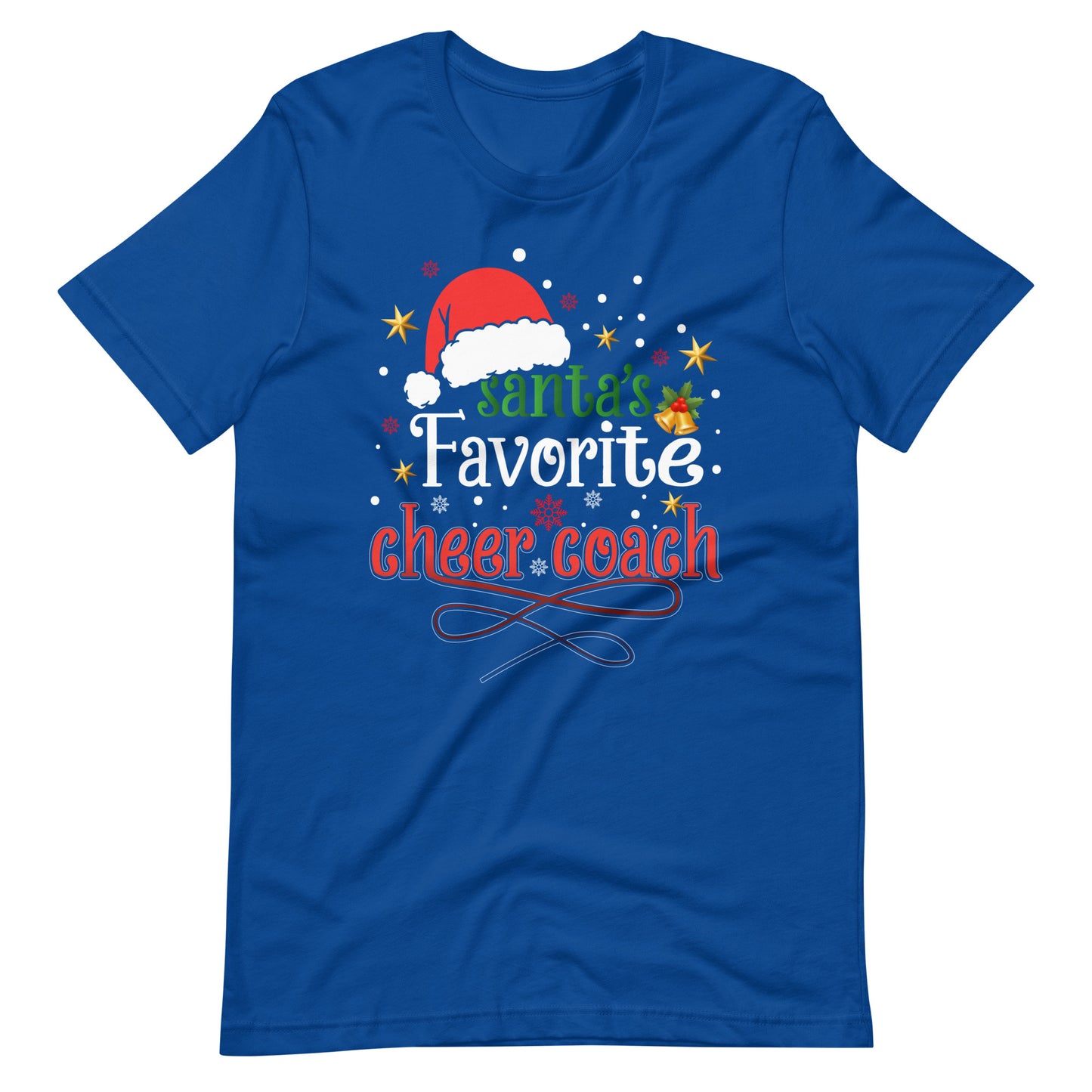 Einzigartiges T-Shirt: Santa's Favorite Cheer Coach – Weihnachtsstimmung im Cheerleading-Stil