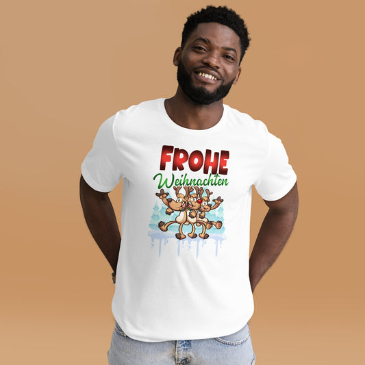 Frohe Weihnachten! Tanzende Elche, Rentiere - Lustiges Festtagsshirt