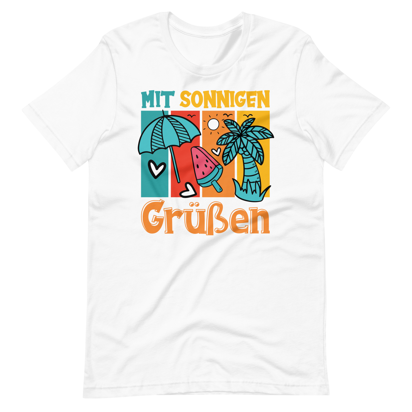 Sommer-T-Shirt "Sonnige Grüße!" | Positiver Style