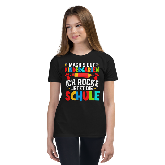 Lustiges T-Shirt "Machs gut Kindergarten - Ich rocke die Schule!" | Witziger Spruch