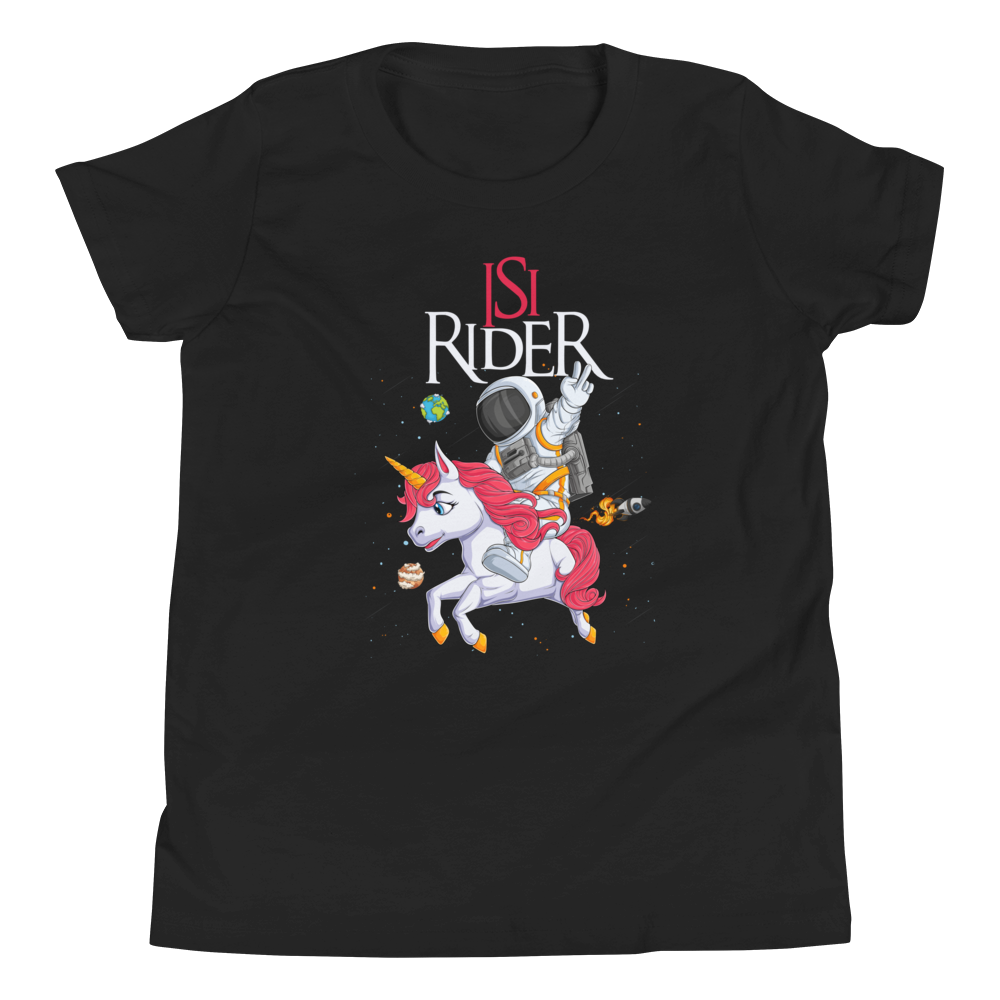 Lustiges T-Shirt "Isy Rider - Der Einhorn Reiter für Kinder!" | Magisches Design