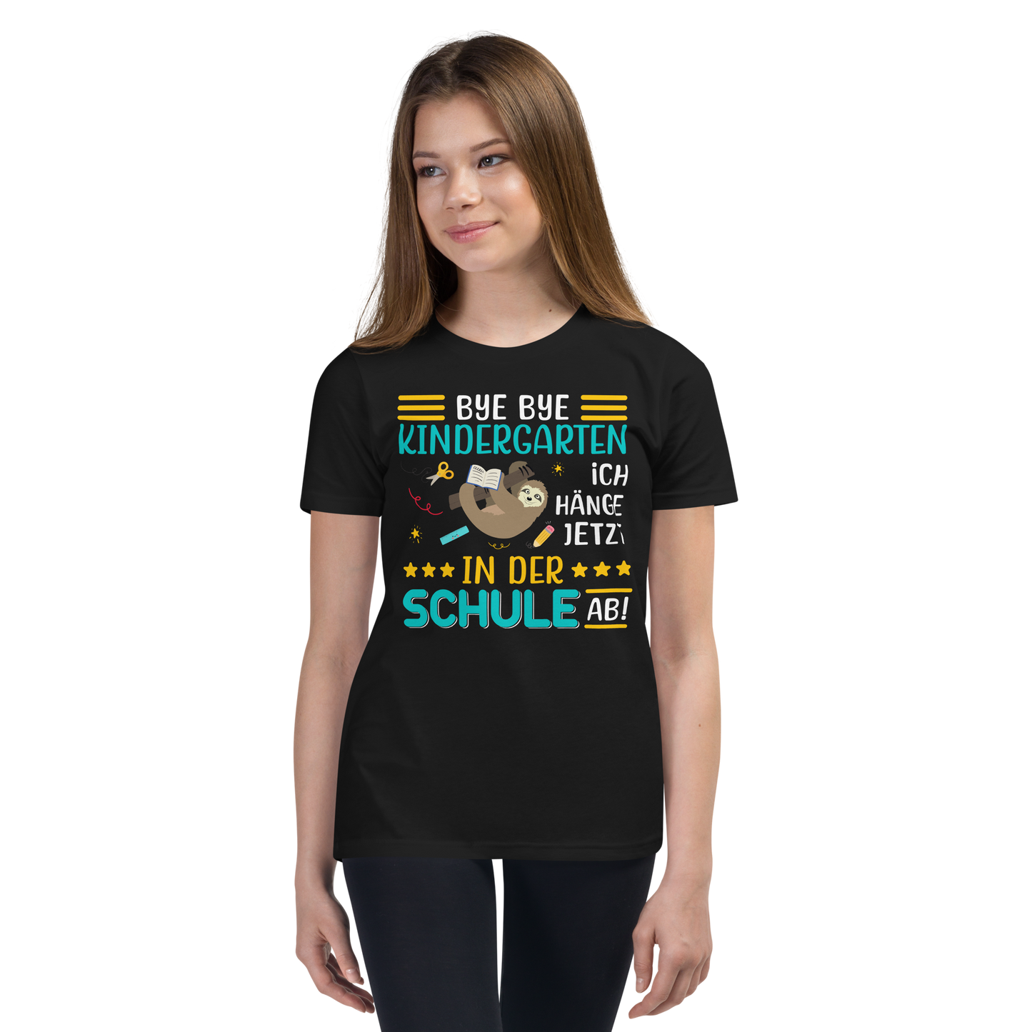 Lustiges T-Shirt "Bye Bye Kindergarten. Ich hänge jetzt in der Schule ab!" | Einschulungsgeschenk