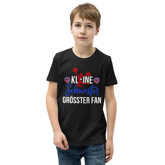 Kleine Schwester, größter Fan. Cheerleading - Dein Fan-T-Shirt mit Herz