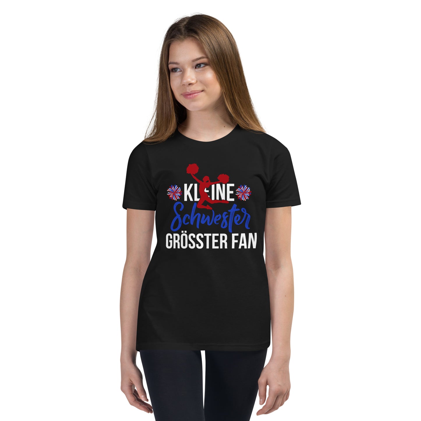 Kleine Schwester, größter Fan. Cheerleading - Dein Fan-T-Shirt mit Herz