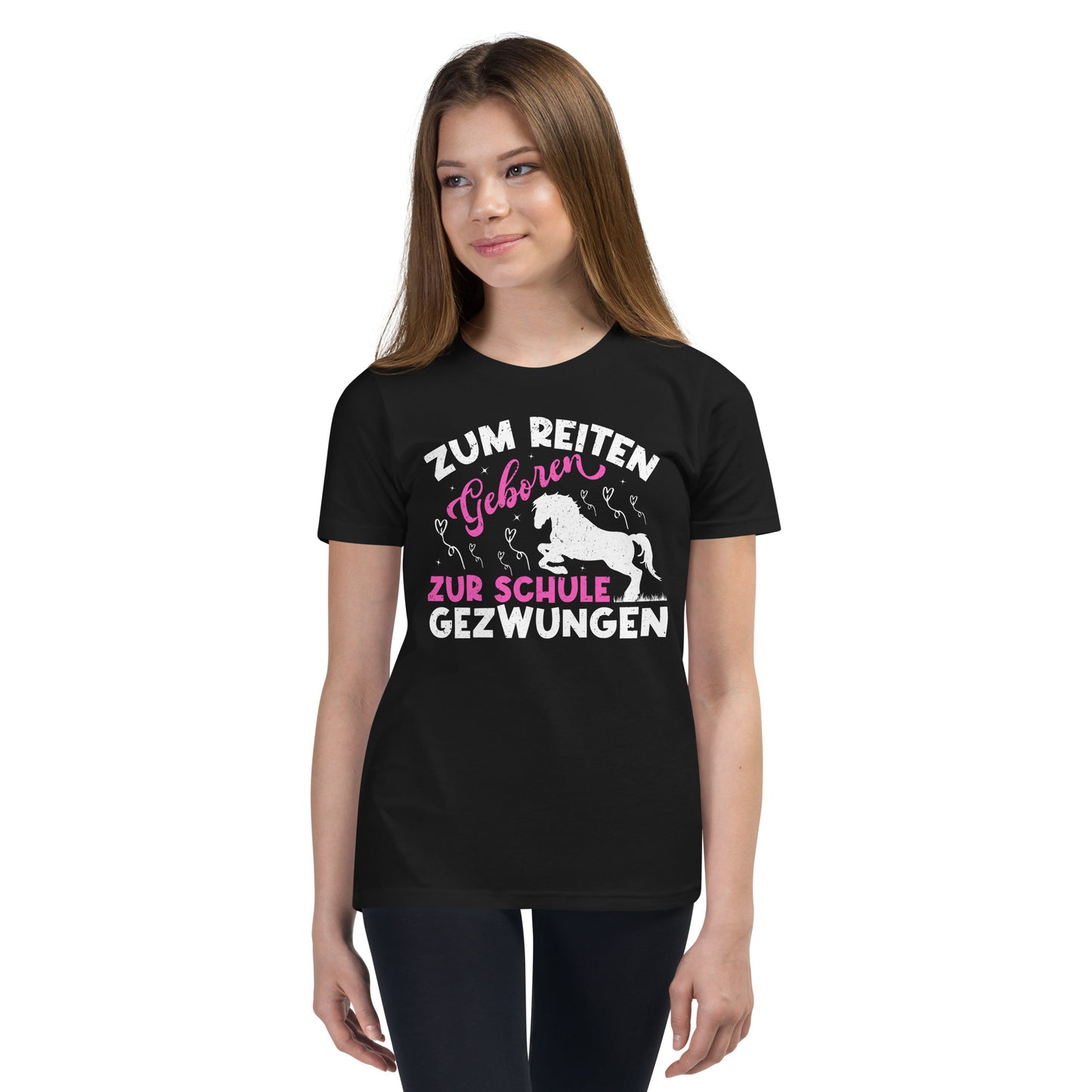 Reiten vor Schule: Zum Reiten geboren! T-Shirt mit Attitude