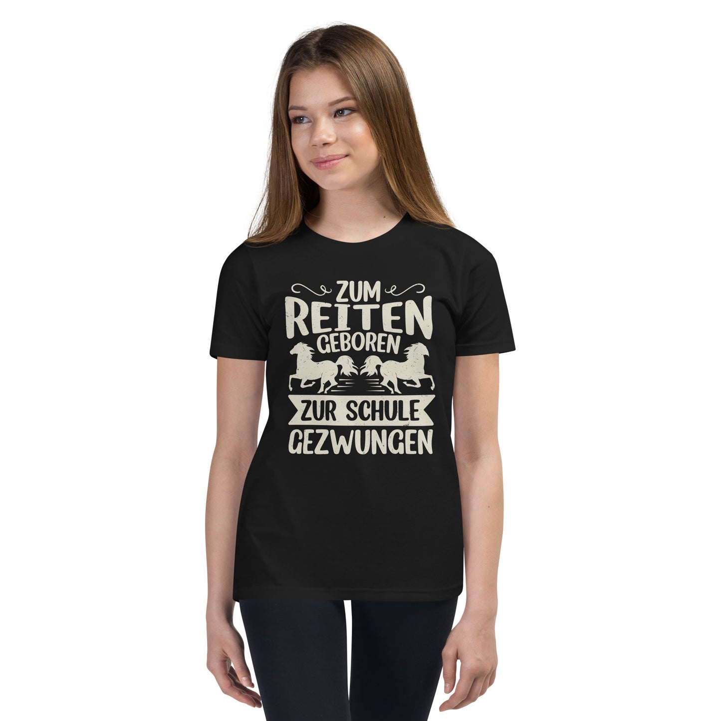 Reiter-Lebensmotto: Zum Reiten geboren, zur Schule gezwungen! T-Shirt