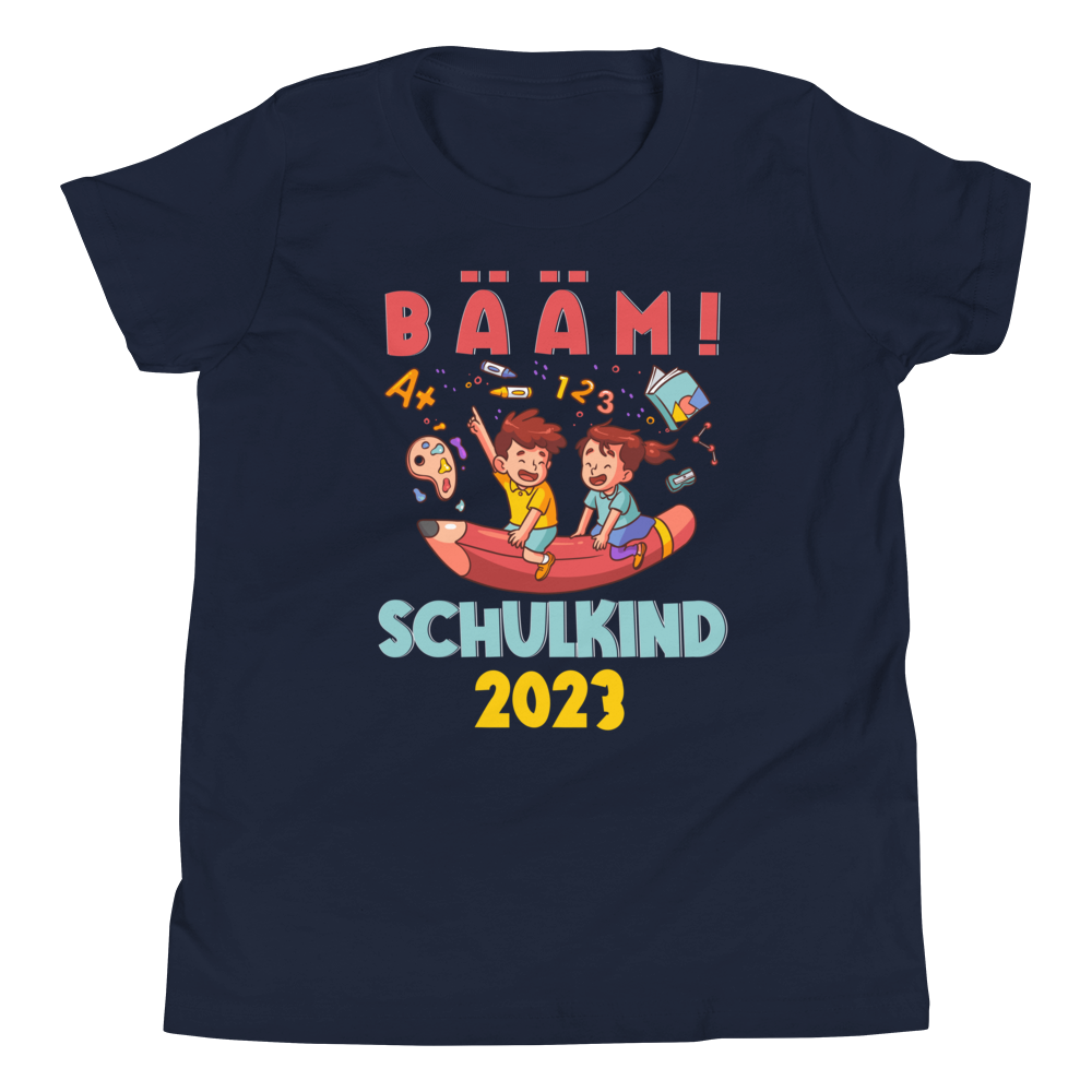 Lustiges T-Shirt "BÄÄM Schulkind 2023 Einschulung" | Coole Geschenkidee