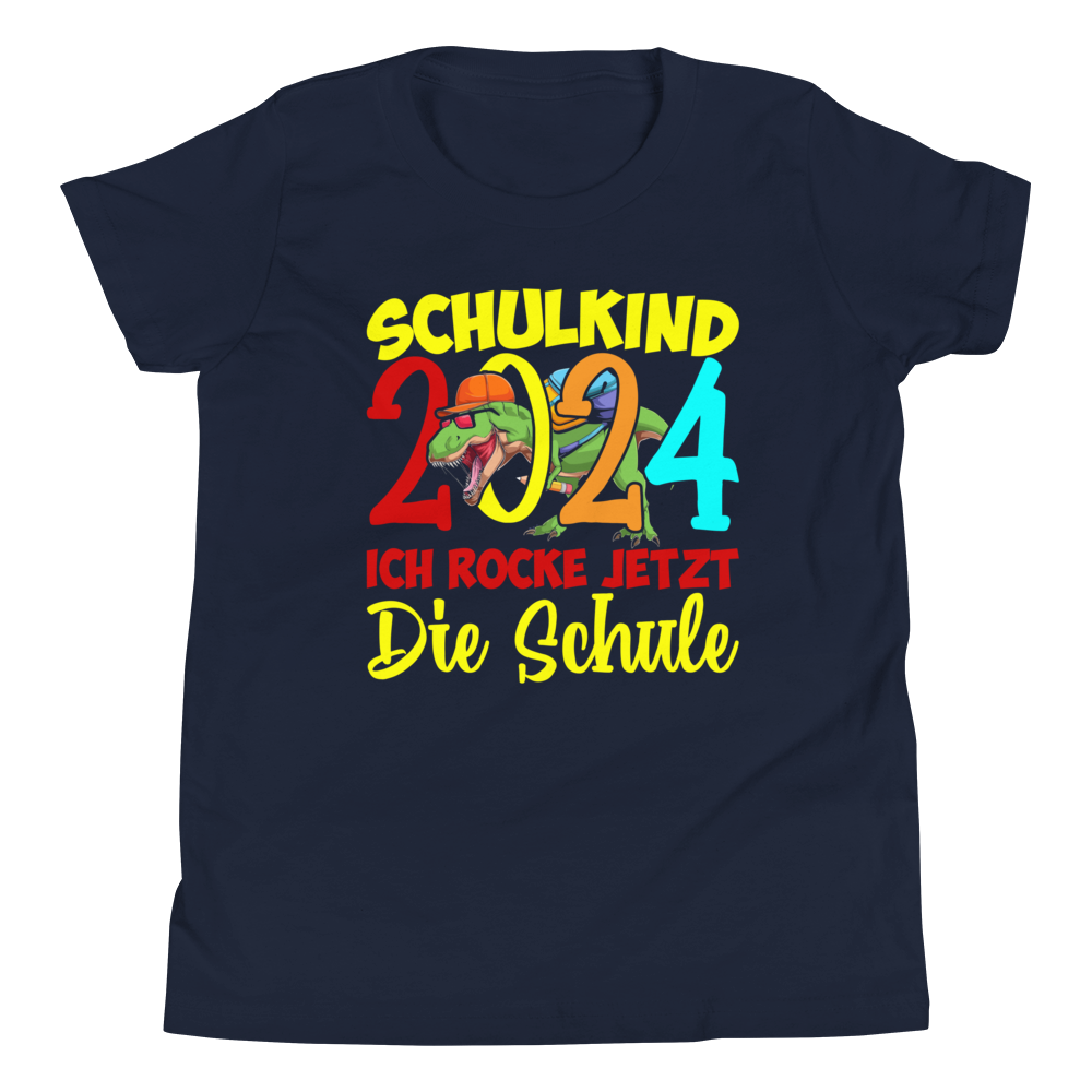 Lustiges T-Shirt "Schulkind 2024 - Ich rocke jetzt die Schule!" | Einschulungsgeschenk