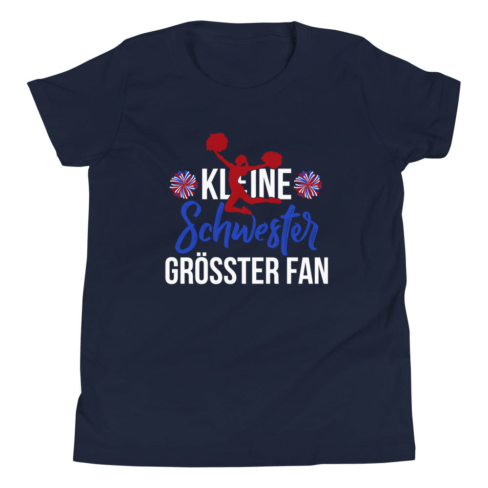 Kleine Schwester, größter Fan. Cheerleading - Dein Fan-T-Shirt mit Herz