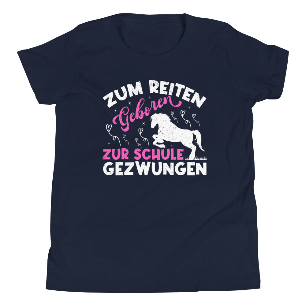 Reiten vor Schule: Zum Reiten geboren! T-Shirt mit Attitude