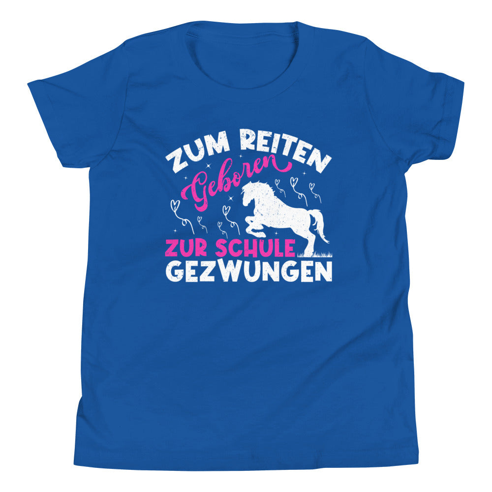 Reiten vor Schule: Zum Reiten geboren! T-Shirt mit Attitude