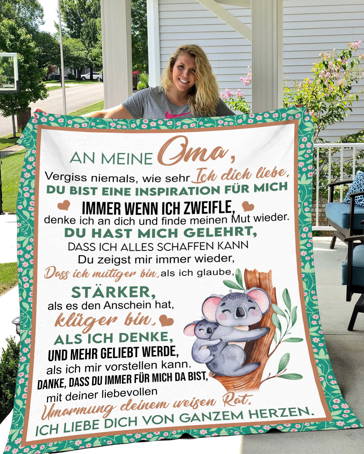 Wohlige Umarmung: An meine Oma! Liebevolle Kuscheldecke für besondere Momente