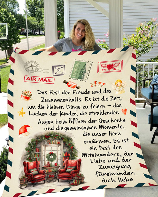 Weihnachtsfreude in Deckenform: Kuscheldecke 'Das Fest der Freude' – Weihnachten in jedem Zoll genießen