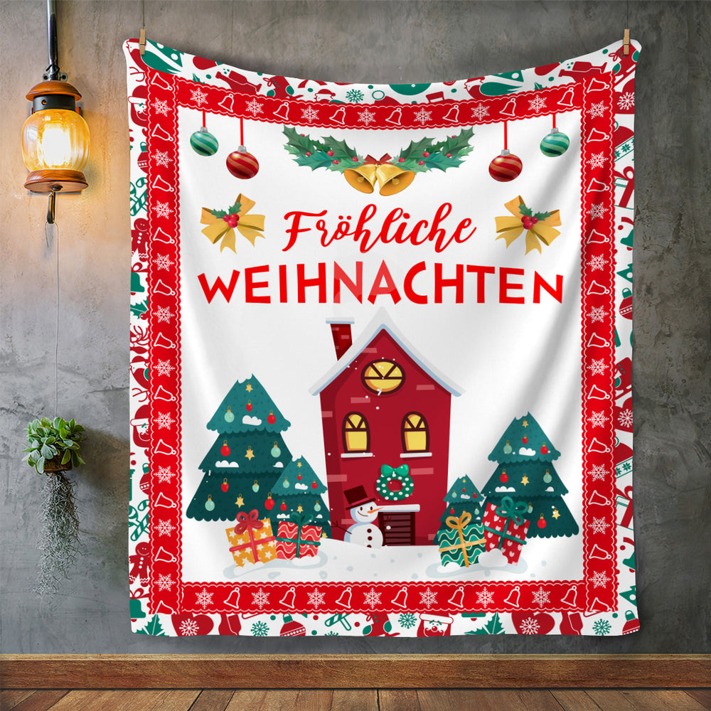 Fröhliche Weihnachten Kuscheldecke: Winterliche Gemütlichkeit im Großformat!