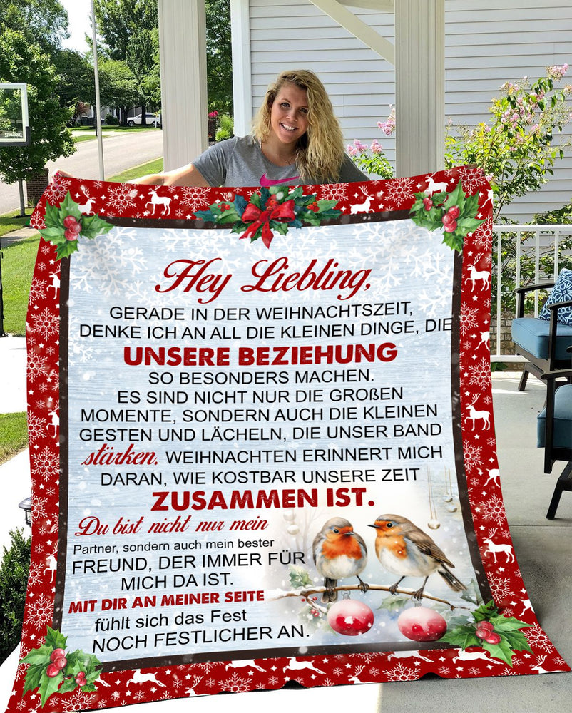 Festliche Umarmung: Kuscheldecke 'Hey Liebling, Weihnachtsfest noch festlicher' – Genuss in jeder Größe