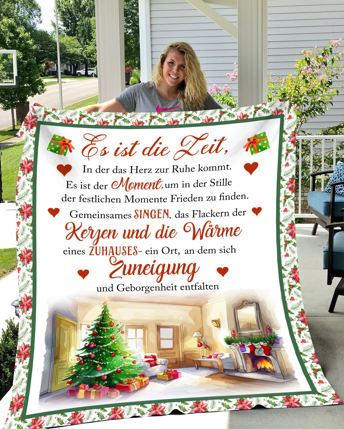 Festliche Wärme genießen: Kuscheldecke 'Weihnachten, die Zeit der Zuneigung