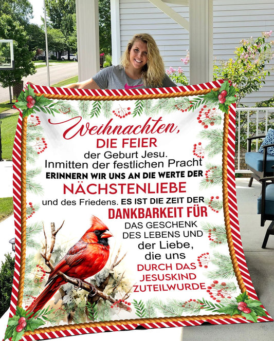 Festliche Umarmung: Kuscheldecke 'Weihnachten, die Feier des Jesuskindes