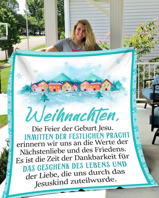 Festliche Umarmung: Kuscheldecke 'Weihnachten, die Feier der Geburt Jesu