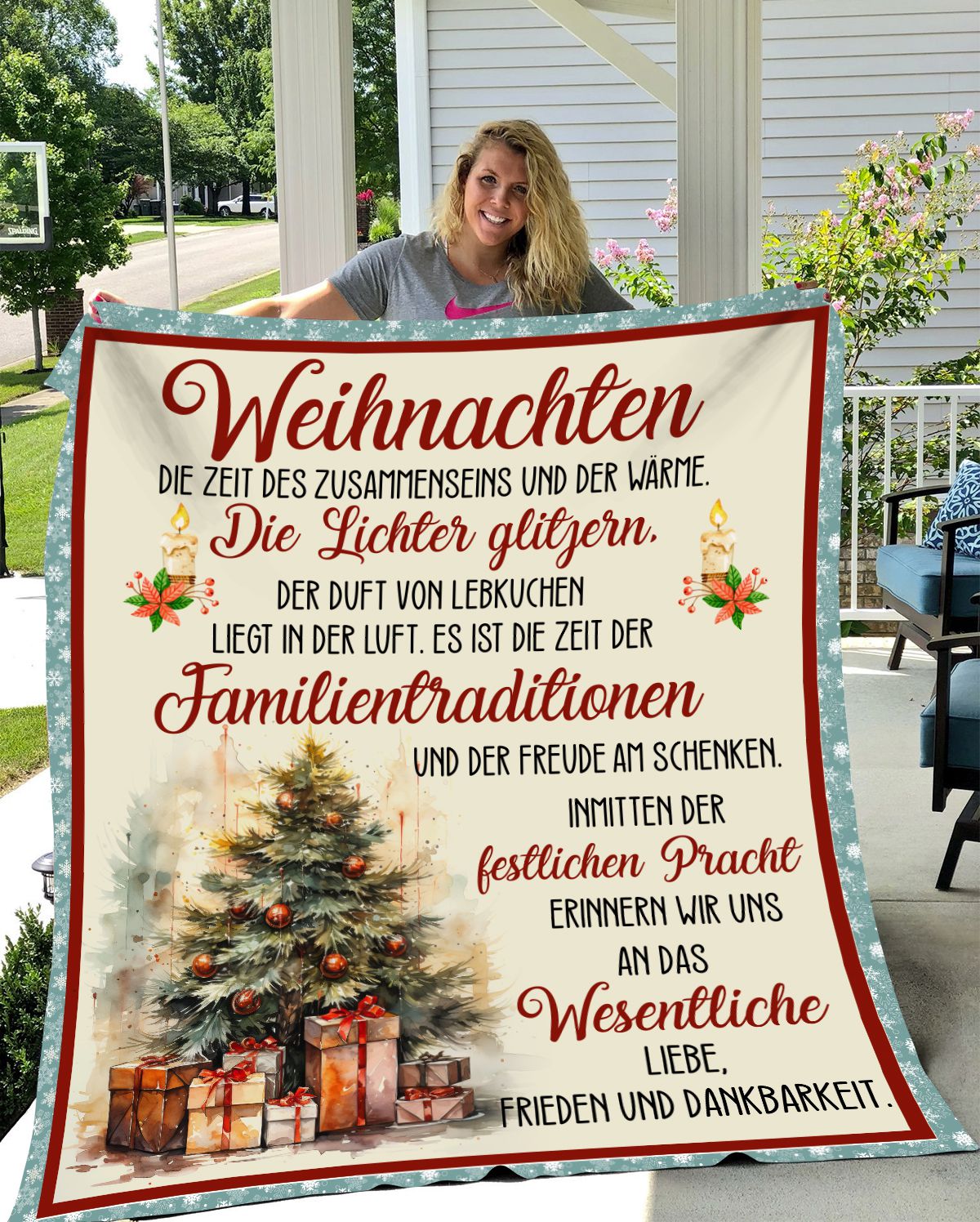 Festliches Familienglück: Kuscheldecke 'Zeit des Zusammenseins, Familientraditionen
