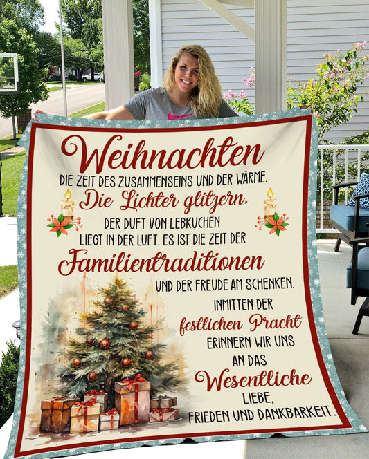 Festliches Familienglück: Kuscheldecke 'Zeit des Zusammenseins, Familientraditionen