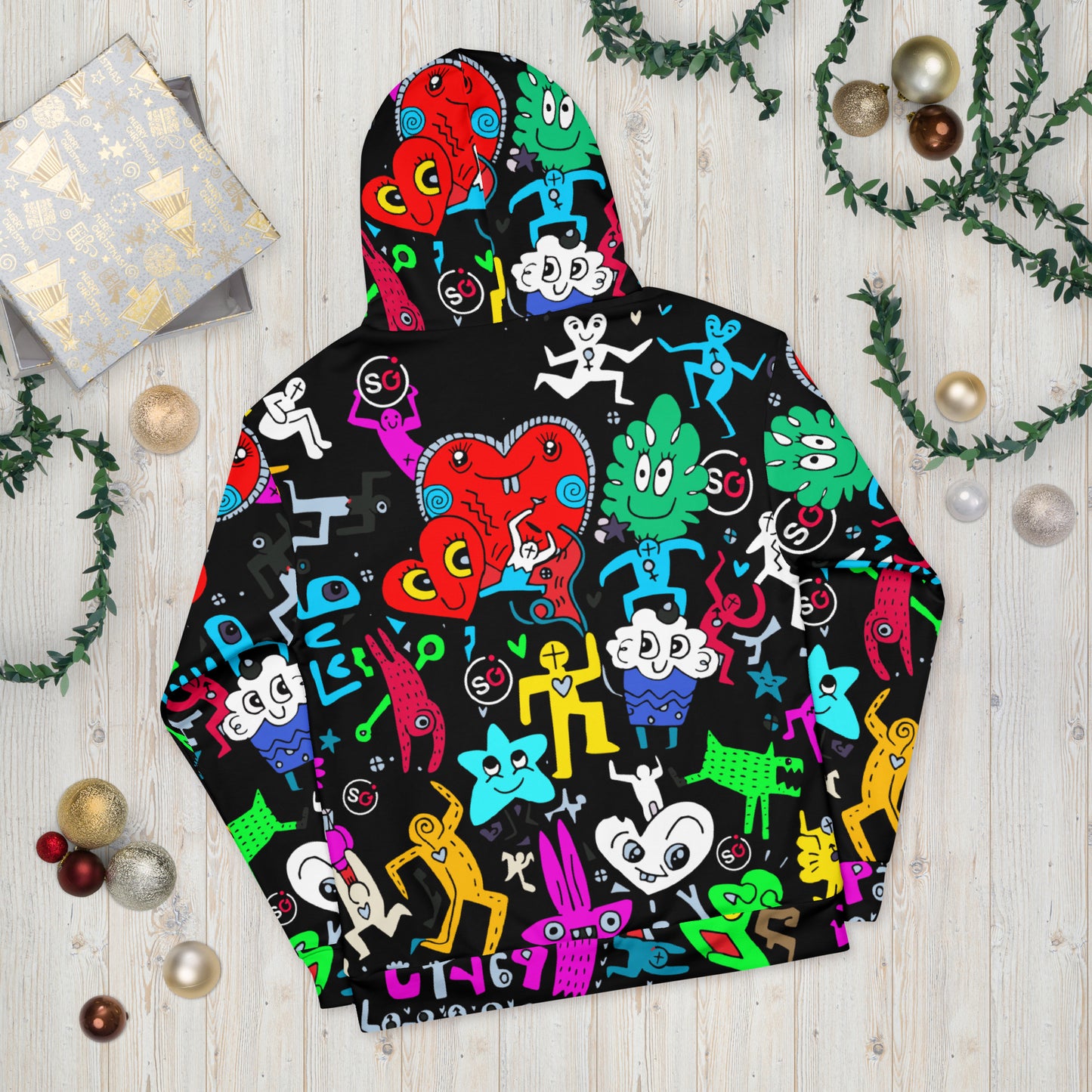StyleOne Hoodie: Party Graffiti Style - Einzigartiger Kapuzenpullover für stylische Feierlaune